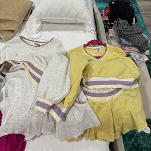 BUCKETLIST Gray and Yellow Crop Tops